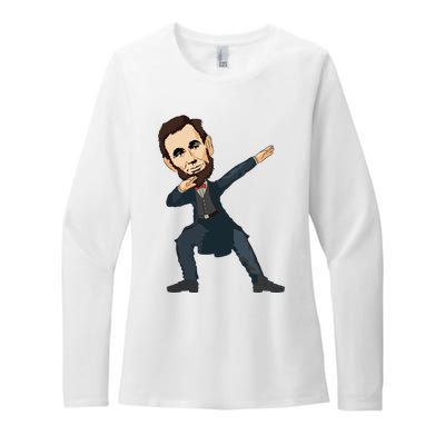 Abraham Abe Lincoln Dabbing Dab Dance 4th Of July Gift Womens CVC Long Sleeve Shirt