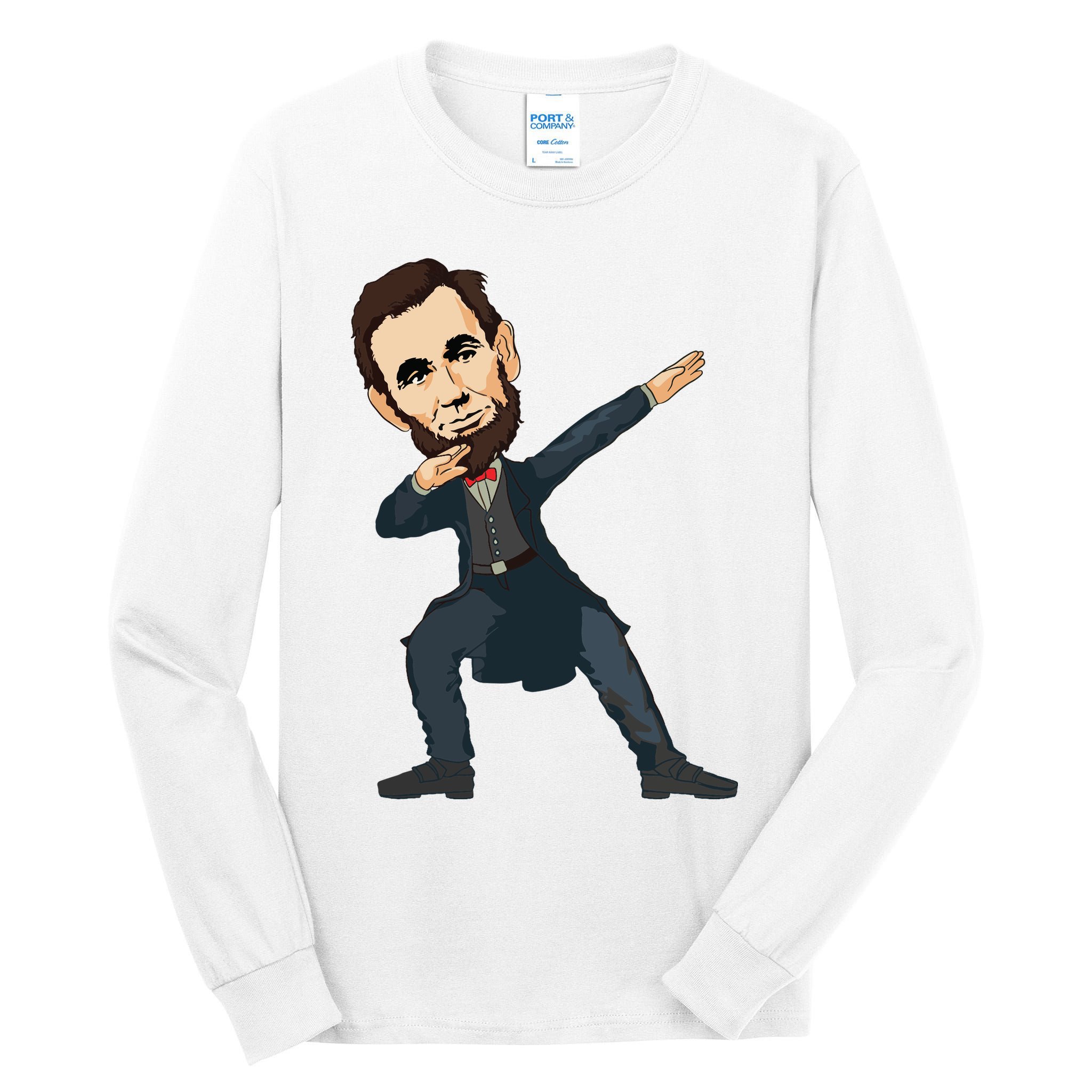 Abraham Abe Lincoln Dabbing Dab Dance 4th Of July Gift Tall Long Sleeve T-Shirt