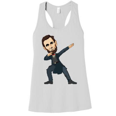 Abraham Abe Lincoln Dabbing Dab Dance 4th Of July Gift Women's Racerback Tank