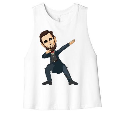 Abraham Abe Lincoln Dabbing Dab Dance 4th Of July Gift Women's Racerback Cropped Tank