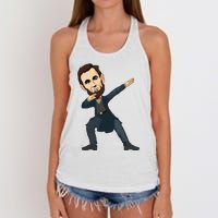 Abraham Abe Lincoln Dabbing Dab Dance 4th Of July Gift Women's Knotted Racerback Tank