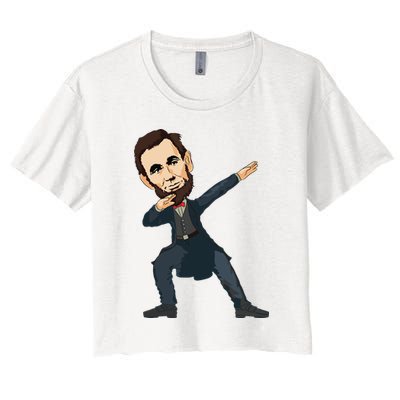 Abraham Abe Lincoln Dabbing Dab Dance 4th Of July Gift Crop Top