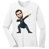 Abraham Abe Lincoln Dabbing Dab Dance 4th Of July Gift Ladies Long Sleeve Shirt