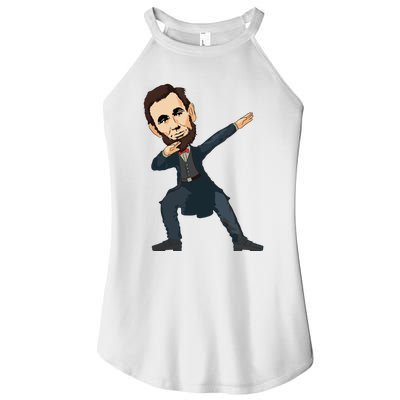 Abraham Abe Lincoln Dabbing Dab Dance 4th Of July Gift Women's Perfect Tri Rocker Tank