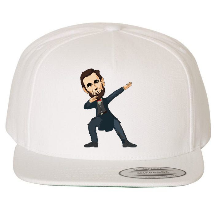 Abraham Abe Lincoln Dabbing Dab Dance 4th Of July Gift Wool Snapback Cap