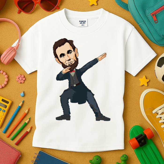 Abraham Abe Lincoln Dabbing Dab Dance 4th Of July Gift Kids T-Shirt
