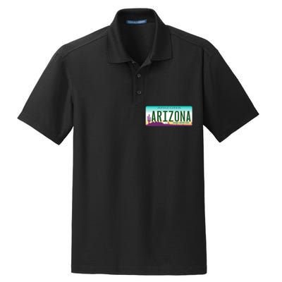 Arizona AZ License Plate Classic Dry Zone Grid Polo