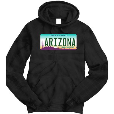 Arizona AZ License Plate Classic Tie Dye Hoodie