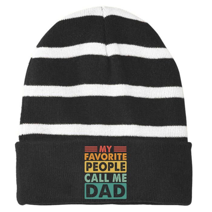 All Striped Beanie with Solid Band