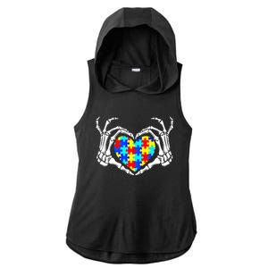 Autism Awareness Love Heart Puzzle Piece Autism Familly Cool Gift Ladies PosiCharge Tri-Blend Wicking Draft Hoodie Tank