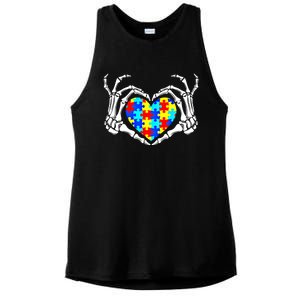 Autism Awareness Love Heart Puzzle Piece Autism Familly Cool Gift Ladies PosiCharge Tri-Blend Wicking Tank