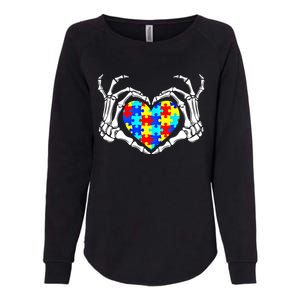 Autism Awareness Love Heart Puzzle Piece Autism Familly Cool Gift Womens California Wash Sweatshirt