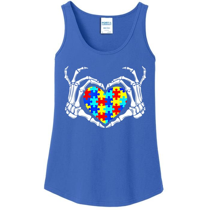 Autism Awareness Love Heart Puzzle Piece Autism Familly Cool Gift Ladies Essential Tank