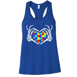 Autism Awareness Love Heart Puzzle Piece Autism Familly Cool Gift Women's Racerback Tank