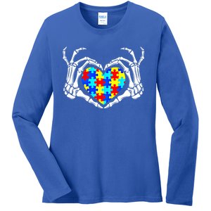 Autism Awareness Love Heart Puzzle Piece Autism Familly Cool Gift Ladies Long Sleeve Shirt