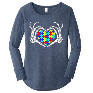 Autism Awareness Love Heart Puzzle Piece Autism Familly Cool Gift Women's Perfect Tri Tunic Long Sleeve Shirt