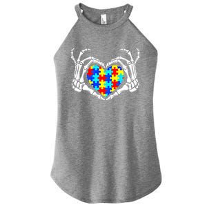 Autism Awareness Love Heart Puzzle Piece Autism Familly Cool Gift Women's Perfect Tri Rocker Tank