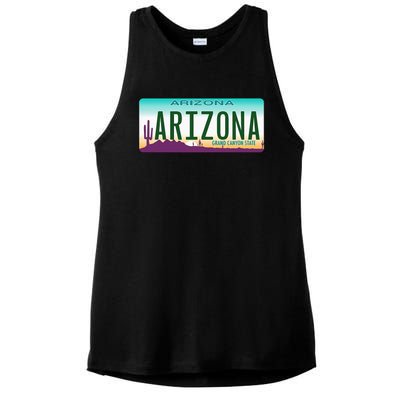 Arizona AZ License Plate Classic Ladies PosiCharge Tri-Blend Wicking Tank