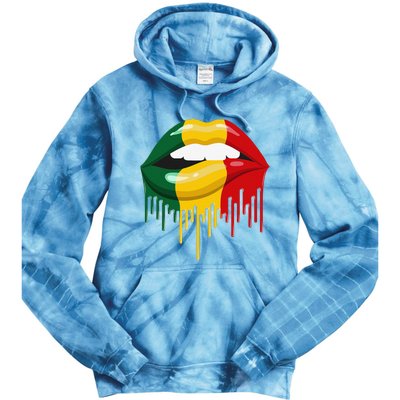 African American Lips Juneteenth Queen Tie Dye Hoodie