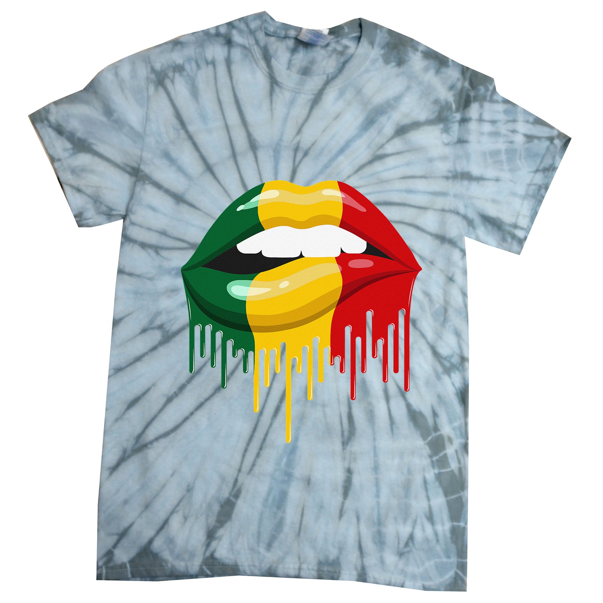 African American Lips Juneteenth Queen Tie-Dye T-Shirt