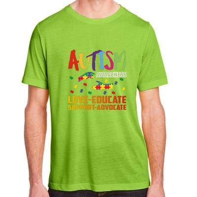 Autism Awareness Love Educate Support Advocate Puzzle Gift Adult ChromaSoft Performance T-Shirt