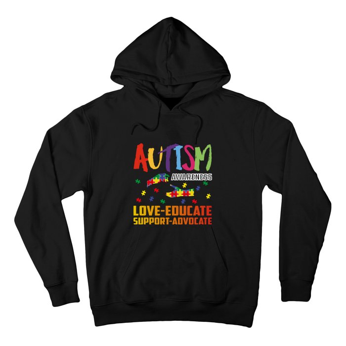 Autism Awareness Love Educate Support Advocate Puzzle Gift Hoodie