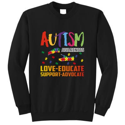 Autism Awareness Love Educate Support Advocate Puzzle Gift Sweatshirt