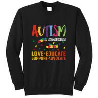 Autism Awareness Love Educate Support Advocate Puzzle Gift Tall Sweatshirt