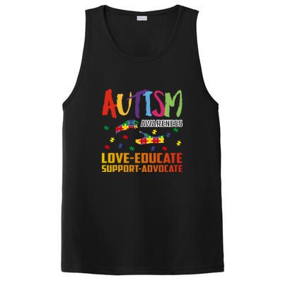 Autism Awareness Love Educate Support Advocate Puzzle Gift PosiCharge Competitor Tank