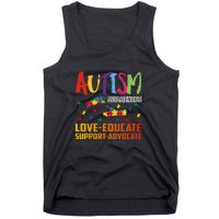 Autism Awareness Love Educate Support Advocate Puzzle Gift Tank Top