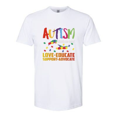 Autism Awareness Love Educate Support Advocate Puzzle Gift Softstyle CVC T-Shirt