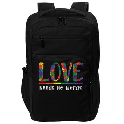 Autism Awareness Love Needs No Words Autistic Awareness Great Gift Impact Tech Backpack