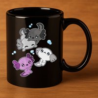 Asexual Axolotl LGBT Demisexual Ace Pride Flag Pet Aquarium 11oz C Handle Ceramic Mug