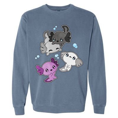 Asexual Axolotl LGBT Demisexual Ace Pride Flag Pet Aquarium Garment-Dyed Sweatshirt