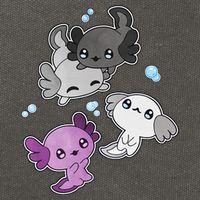 Asexual Axolotl LGBT Demisexual Ace Pride Flag Pet Aquarium Cotton Canvas Backpack