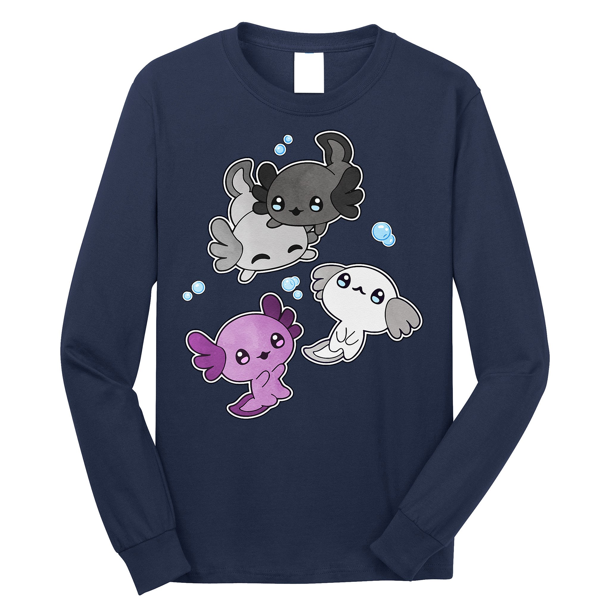 Asexual Axolotl LGBT Demisexual Ace Pride Flag Pet Aquarium Long Sleeve Shirt