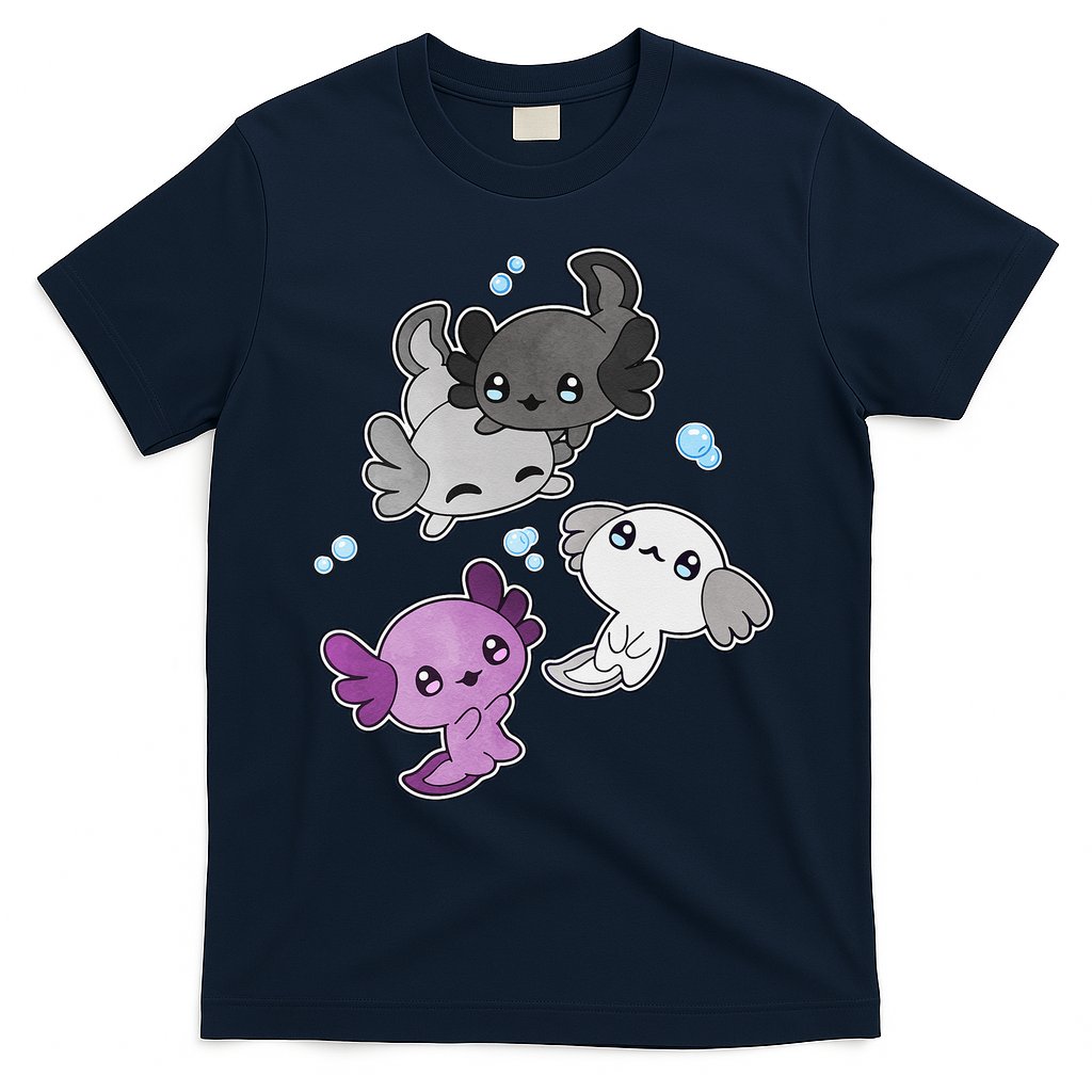 Asexual Axolotl LGBT Demisexual Ace Pride Flag Pet Aquarium T-Shirt