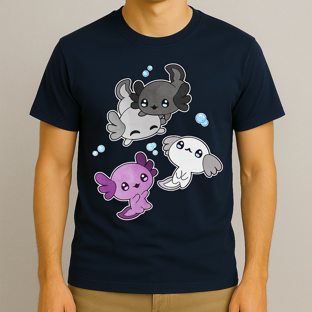 Asexual Axolotl LGBT Demisexual Ace Pride Flag Pet Aquarium T-Shirt