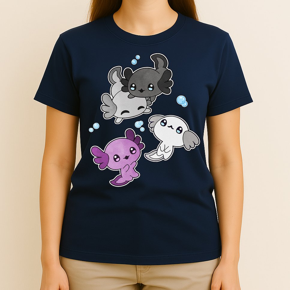 Asexual Axolotl LGBT Demisexual Ace Pride Flag Pet Aquarium T-Shirt