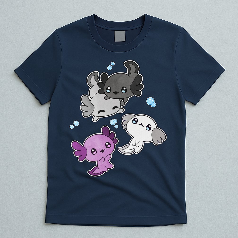 Asexual Axolotl LGBT Demisexual Ace Pride Flag Pet Aquarium T-Shirt