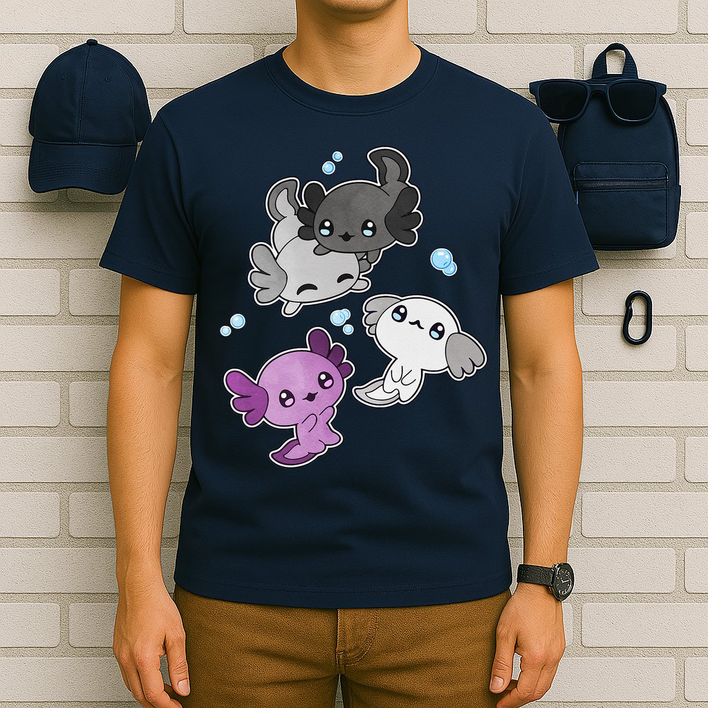 Asexual Axolotl LGBT Demisexual Ace Pride Flag Pet Aquarium T-Shirt