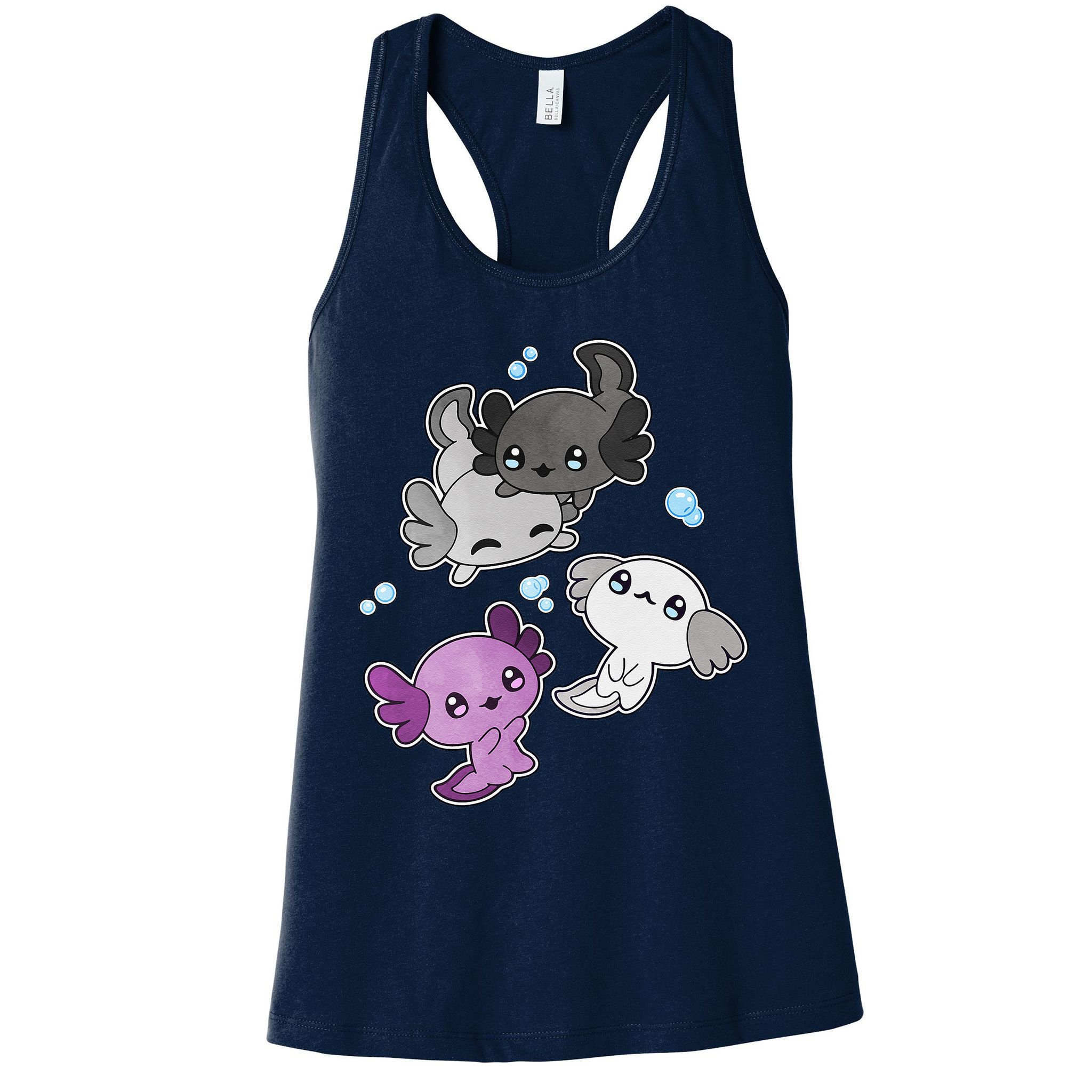 Asexual Axolotl LGBT Demisexual Ace Pride Flag Pet Aquarium Womens Tank Top