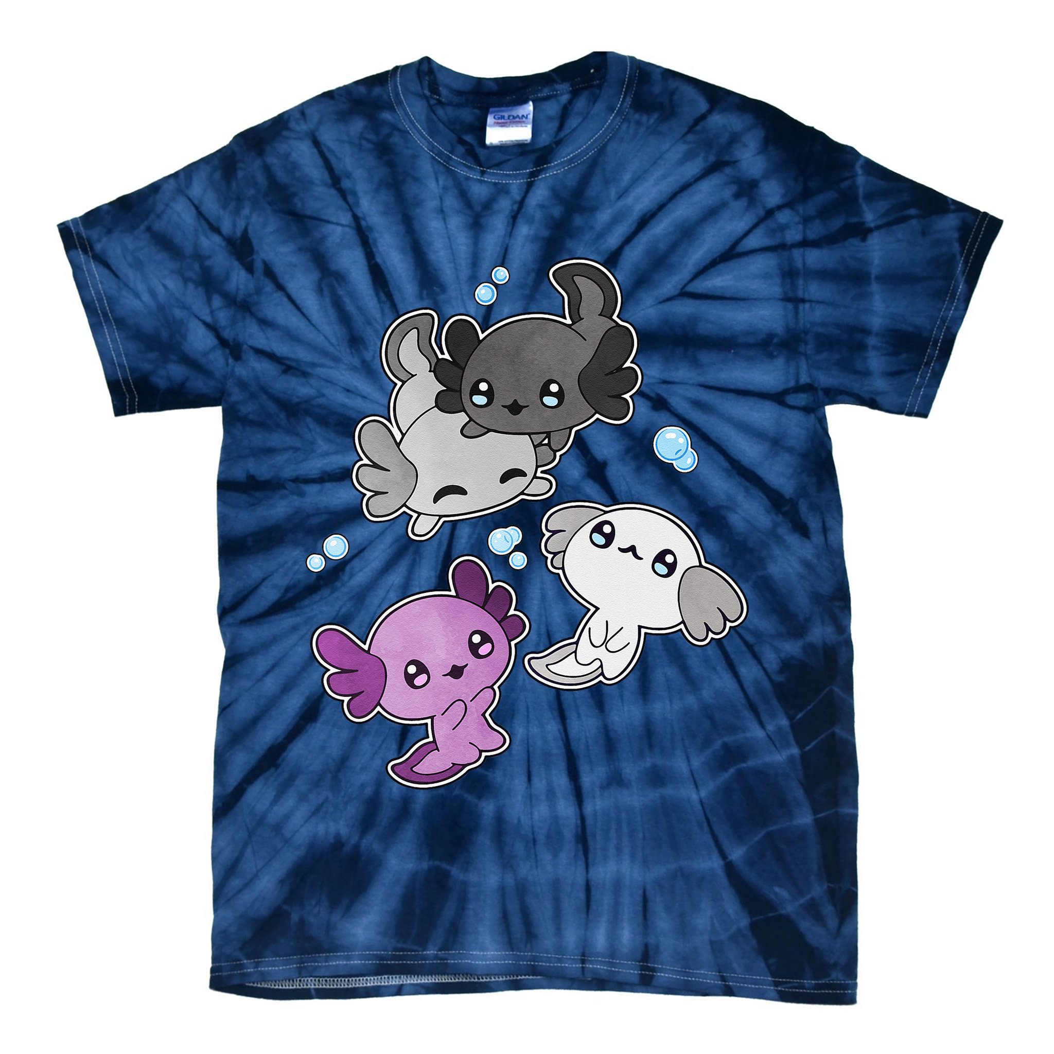 Asexual Axolotl LGBT Demisexual Ace Pride Flag Pet Aquarium Tie-Dye T-Shirt