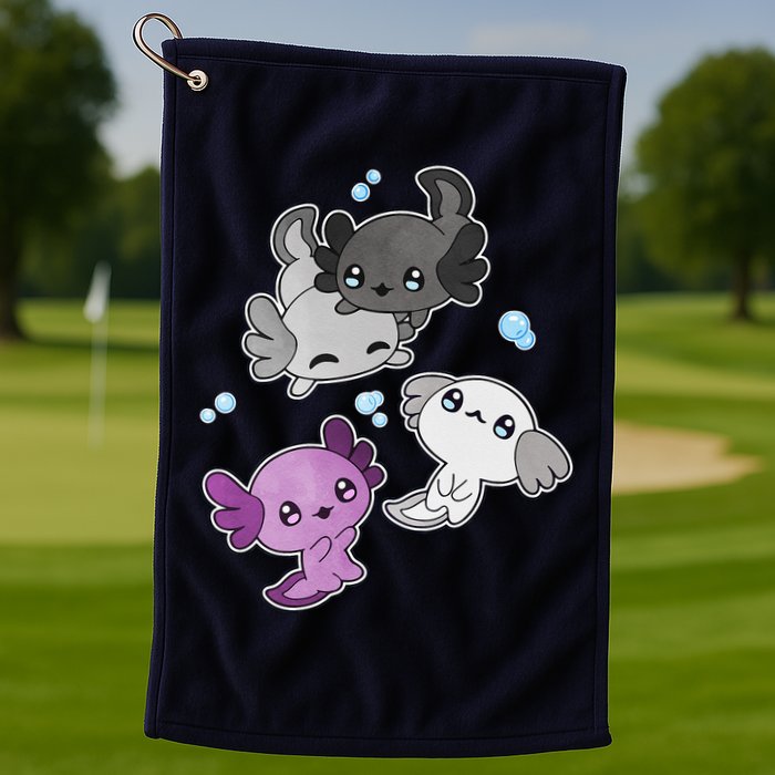 Asexual Axolotl LGBT Demisexual Ace Pride Flag Pet Aquarium Golf Towel