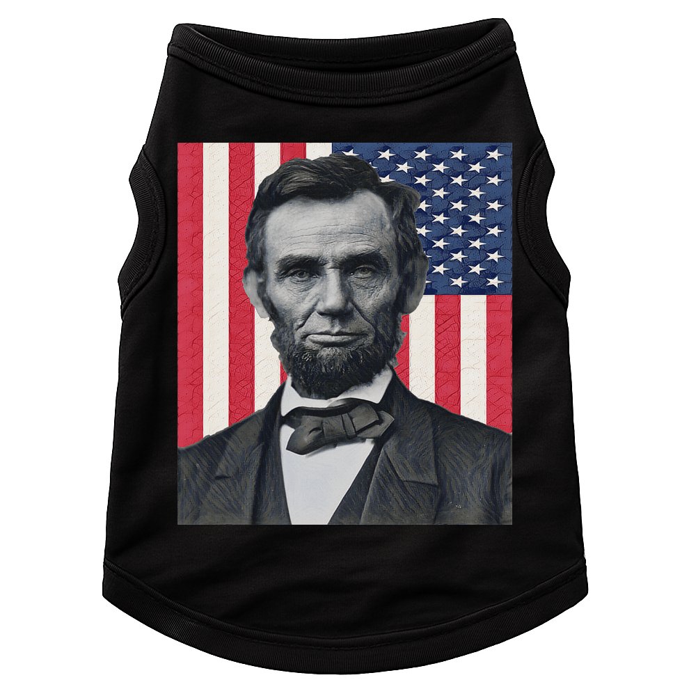Abraham Abe Lincoln July 4th Holiday Usa President Patriot Doggie Tank