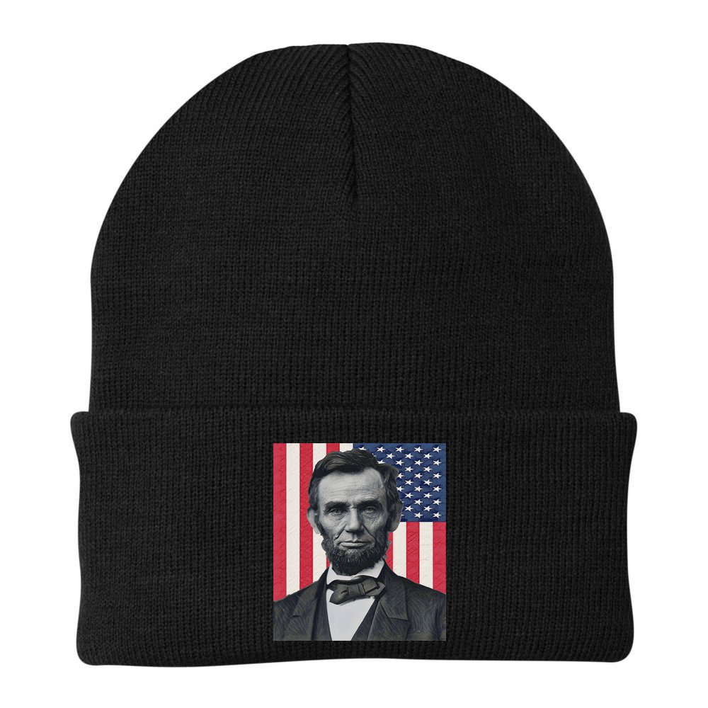 Abraham Abe Lincoln July 4th Holiday Usa President Patriot Beanie