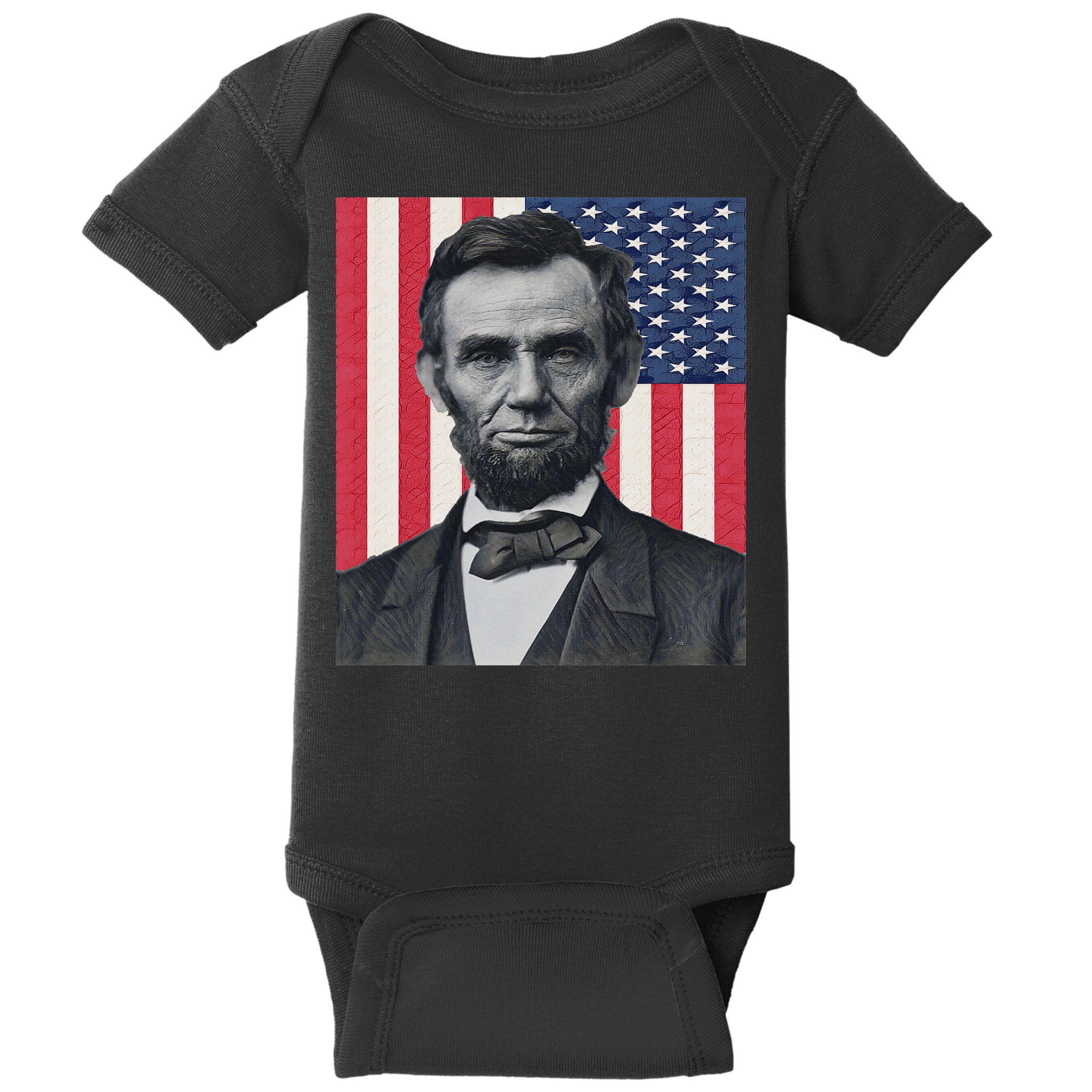 Abraham Abe Lincoln July 4th Holiday Usa President Patriot Baby Bodysuit