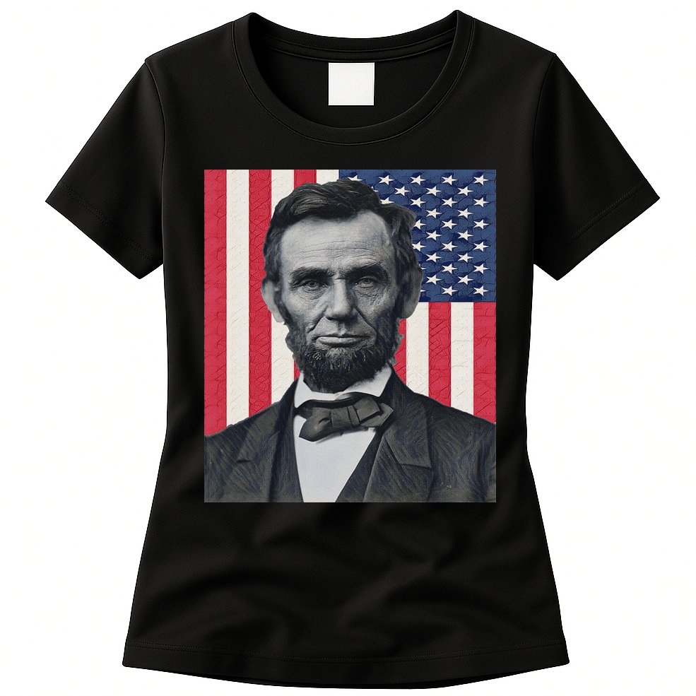 Abraham Abe Lincoln July 4th Holiday Usa President Patriot Womens T-Shirt