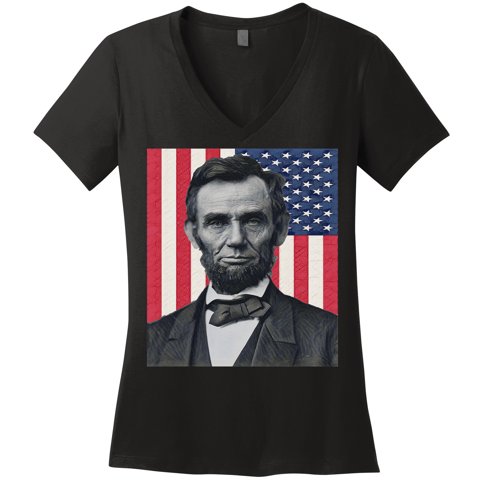 Abraham Abe Lincoln July 4th Holiday Usa President Patriot Women's V-Neck T-Shirt