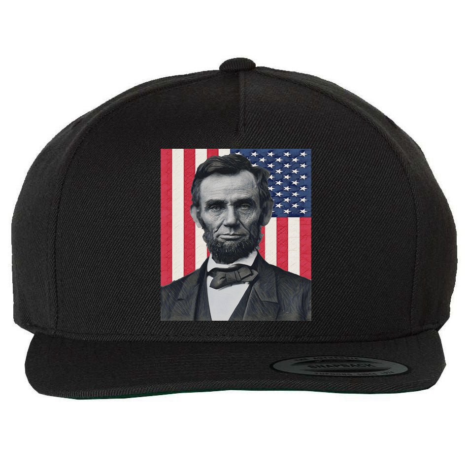 Abraham Abe Lincoln July 4th Holiday Usa President Patriot Wool Snapback Cap